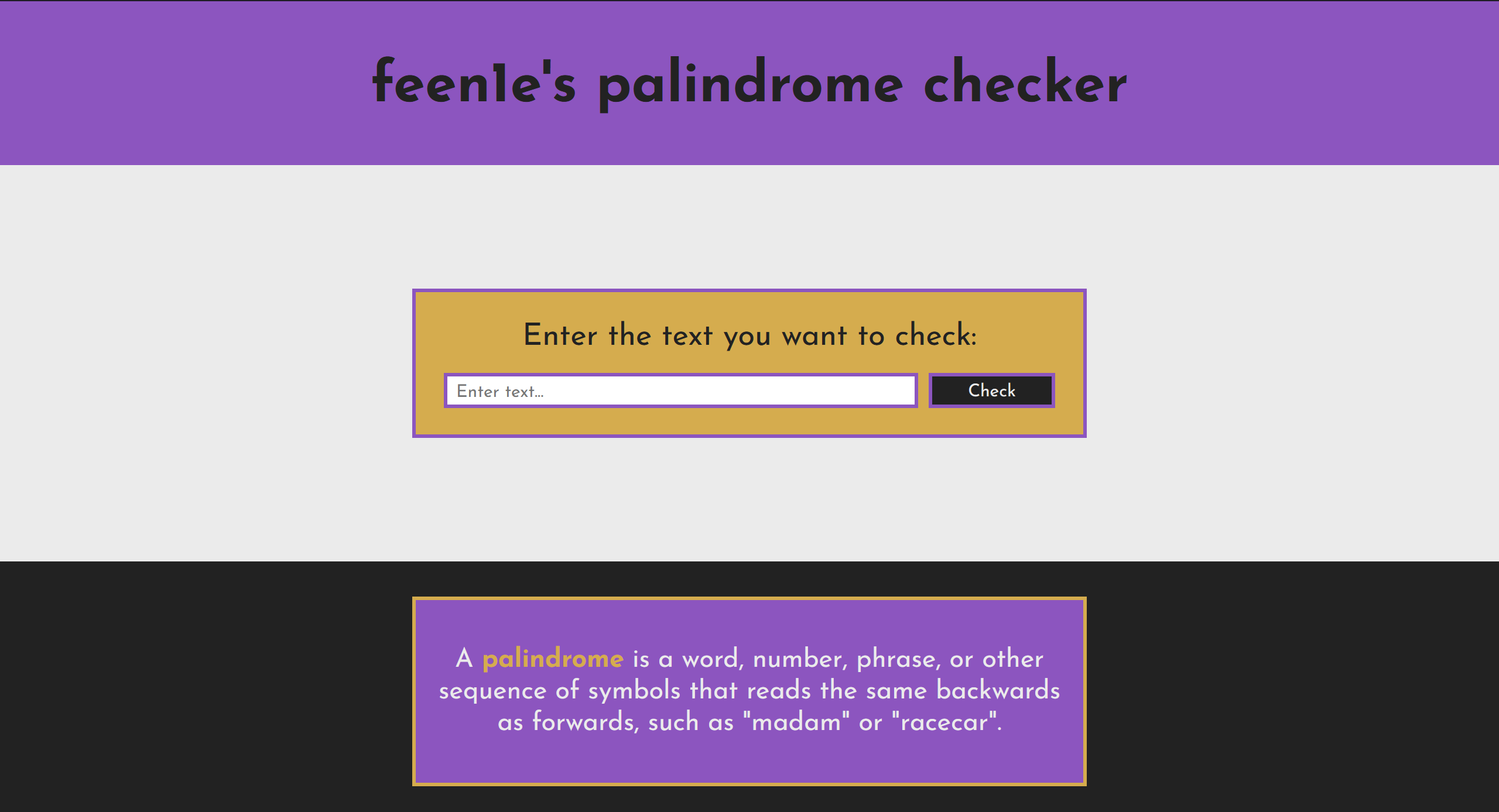 Palindrome Checker
