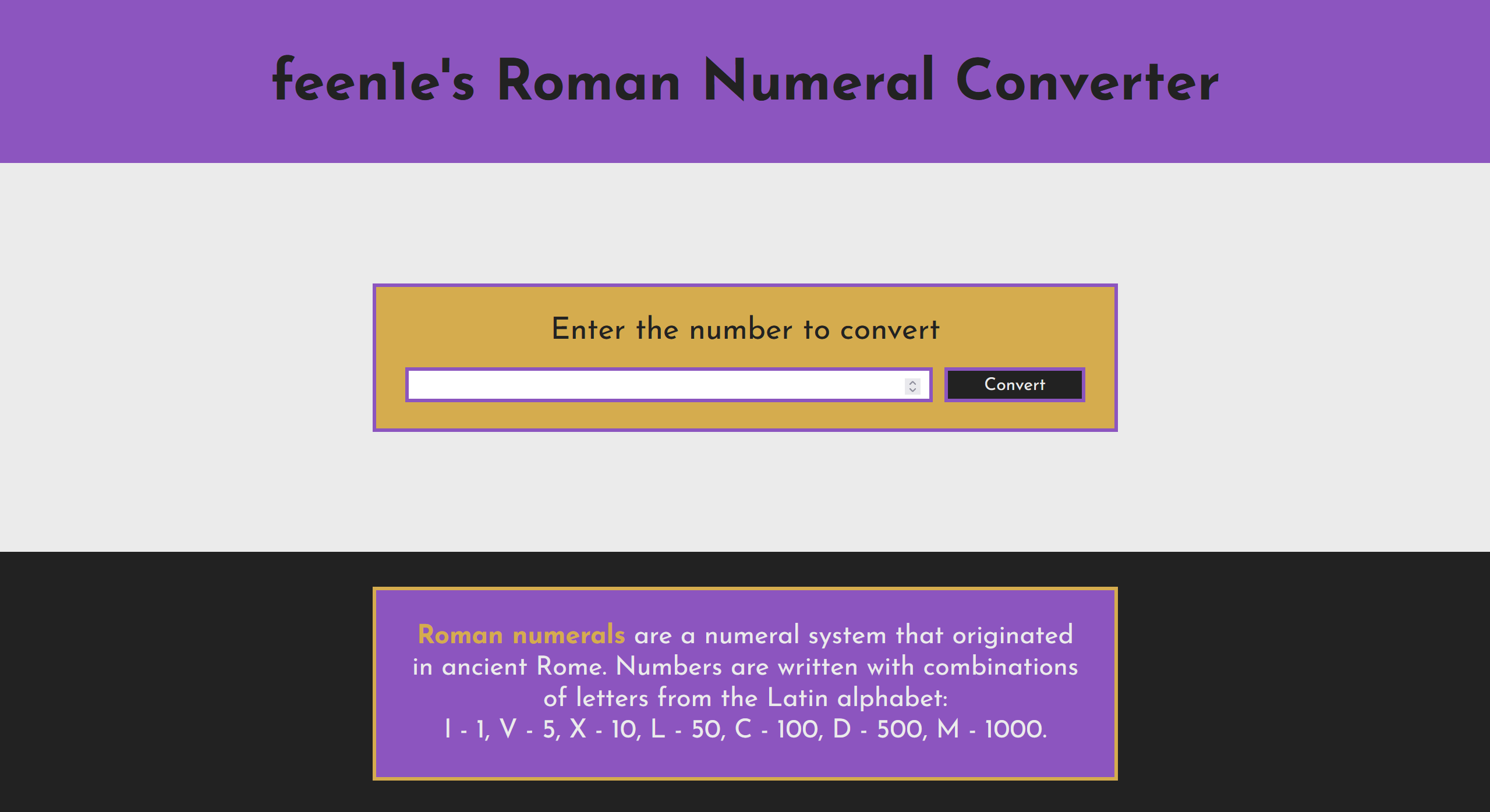Roman Numeral Converter